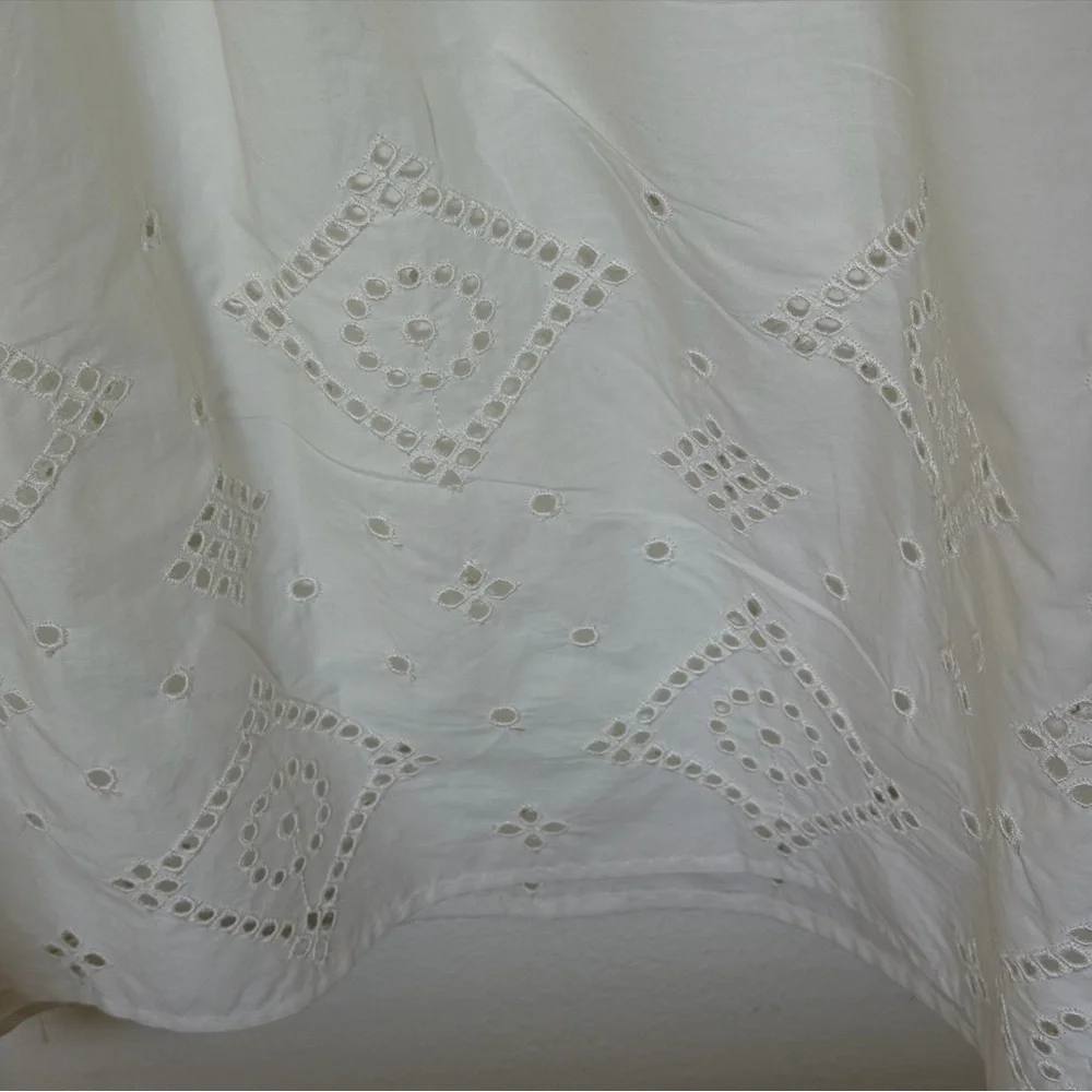 Mango White Midi Dress with Eyelet Details - Picture 3 of 5